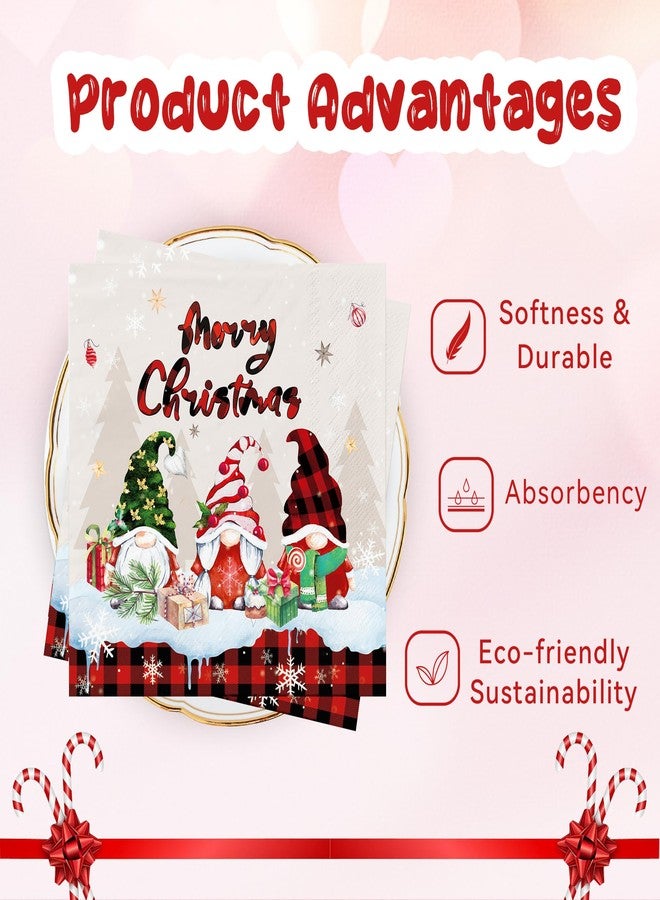 AFYHH Christmas Napkins Decorations 100Pcs Paper Xmas Serviettes Disposable Tissue Napkin Merry Party Tablewear Accessories Decor - Image 2